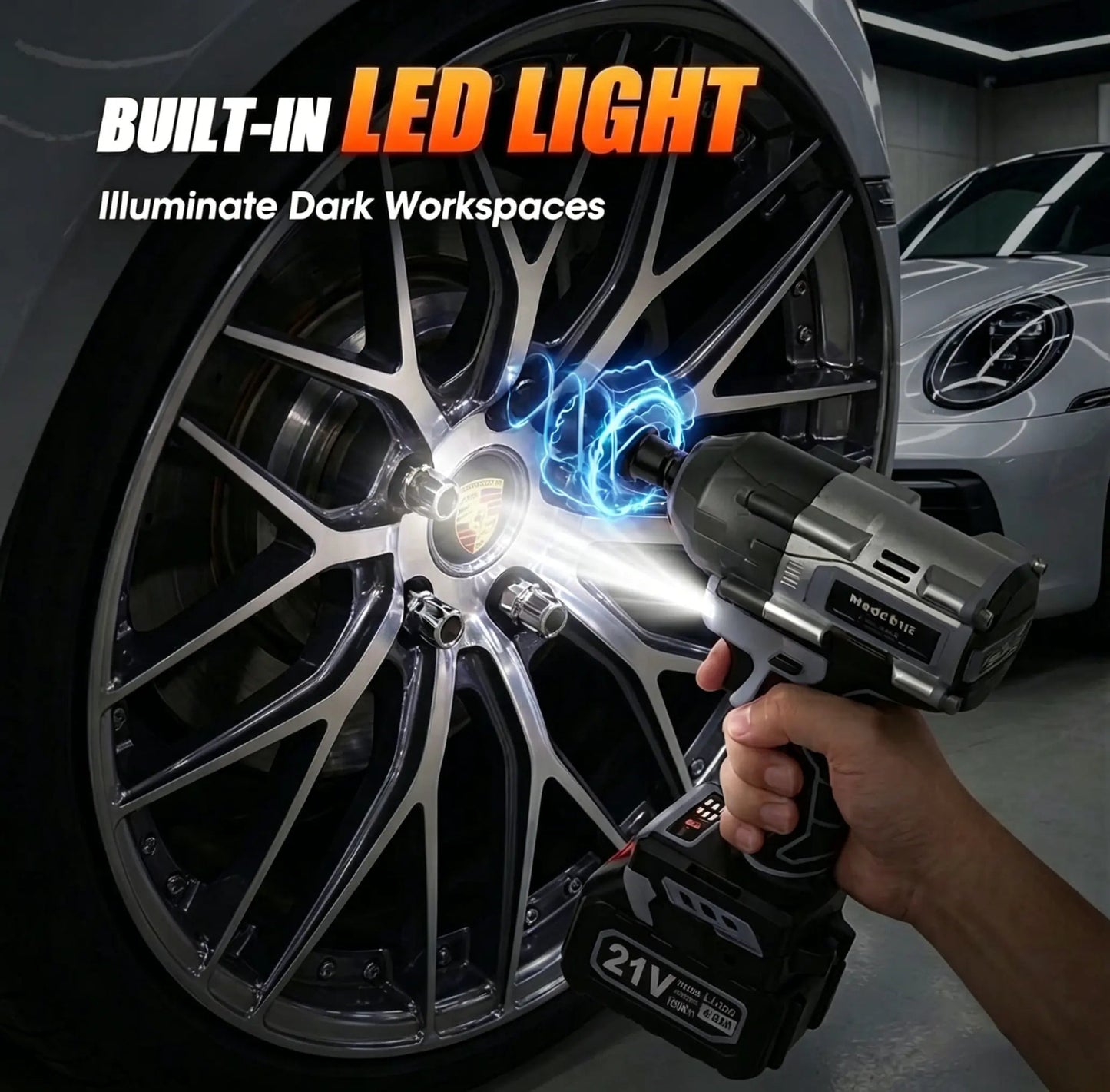 🔥2026 HOT SALE⏰️1000N.m Cordless Impact Wrench, All-Metal Cordless Impact Gun with 2*4.0Mah
