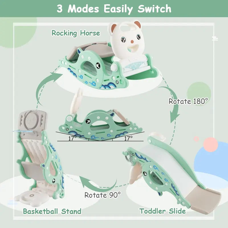 ⏰Limited-Time Sale⚡Flip In 1 Minute! Switch Rocking Horse To Slide In Seconds